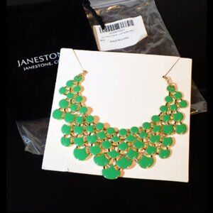New Jane Stone Deconstructed Mermaid Tail Green Bib Collar Statement Necklace